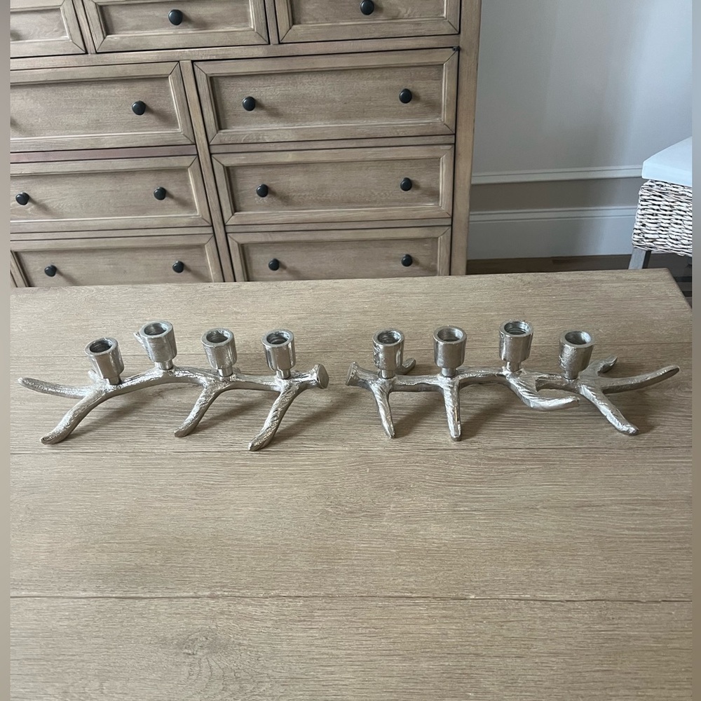 Deer antler candle stick holders
